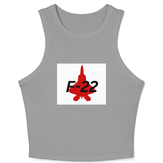 F-22 Stealth Fighter Silhouette Design Crop Tank Top