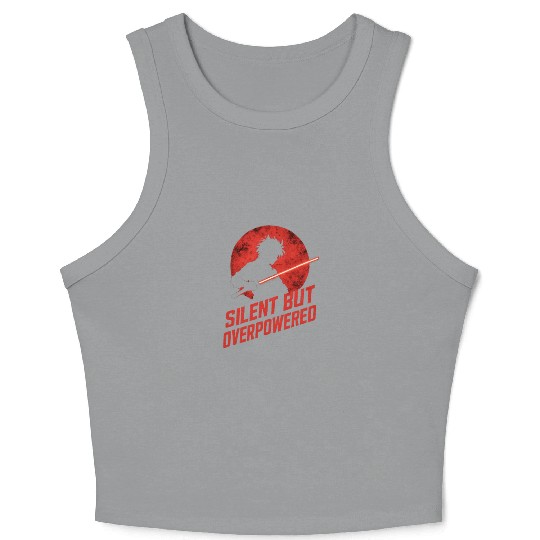 Silhouette Jedi with Red Moon Crop Tank Top