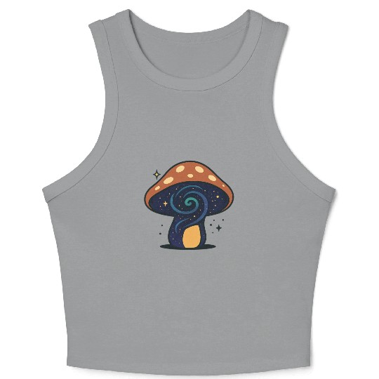 Cosmic Mushroom Nightscape Crop Tank Top