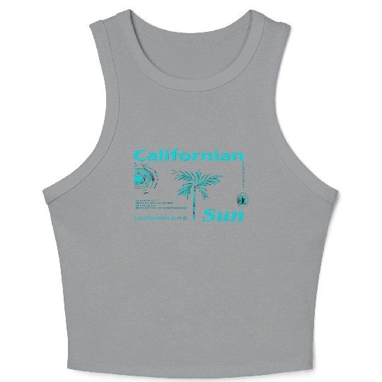 California Sun Fireworks Illustration Crop Tank Top