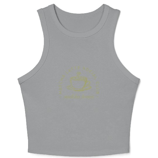 Matcha latte lovers club green aesthetic Crop Tank Top