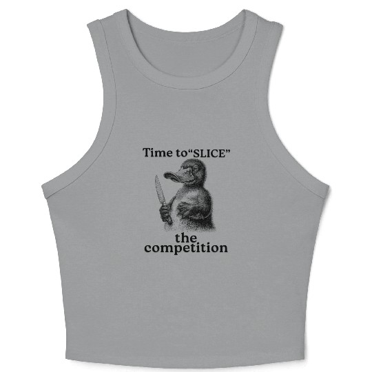 Funny Platypus with Knife - Slice the Competition Crop Tank Top