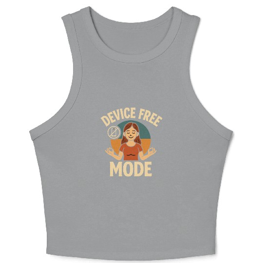 Device-Free Mode Peaceful Yoga Illustration Crop Tank Top