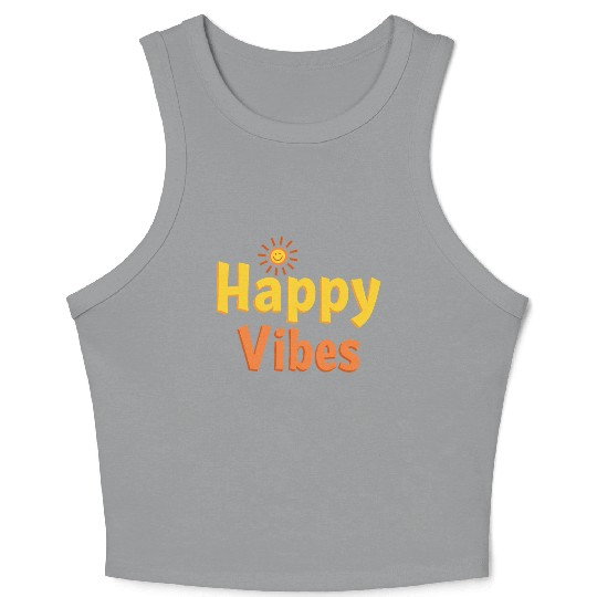 Joyful Sunshine Smile Typography Design Crop Tank Top