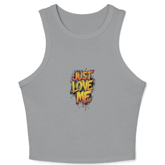 Vibrant Graffiti Love Message Crop Tank Top