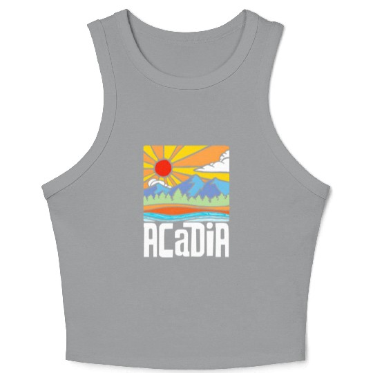 Acadia National Park Artistic Nature & Mountains Crop Tank Top