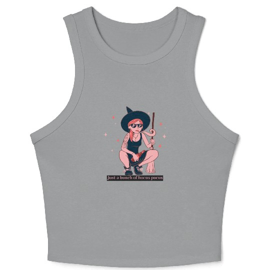 Witch Girl Hocus Pocus Illustration Crop Tank Top