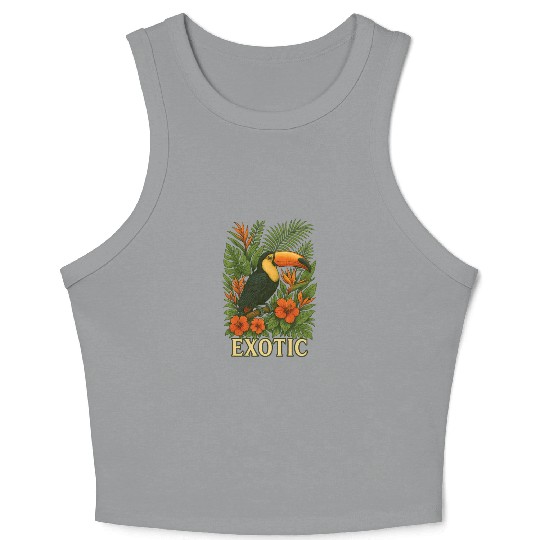 Tropical Toucan Jungle Design Crop Tank Top