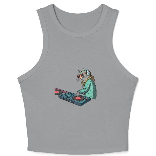 DJ Meow: Beats, Bass & Catitude Crop Tank Top