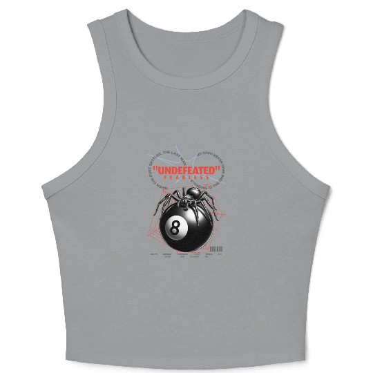 Spider and Eight Ball Fitness Design Crop Tank Top