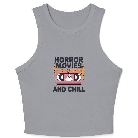Spooky Ghost VHS Tape Chill Design Crop Tank Top