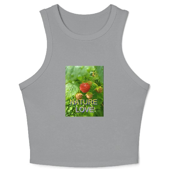 Vivid Raspberry and Greenery Nature Design Crop Tank Top