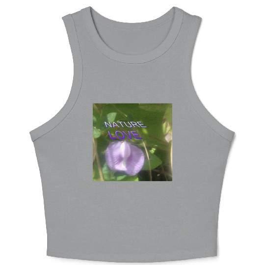 Nature Love with Purple Flower Art Crop Tank Top
