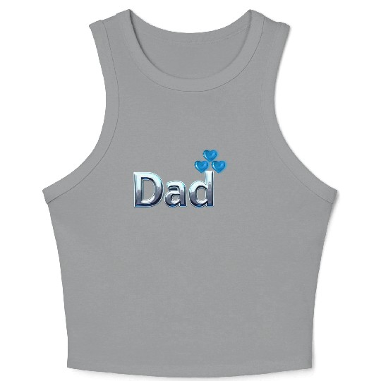 Blue Heart Balloon Dad Design Crop Tank Top