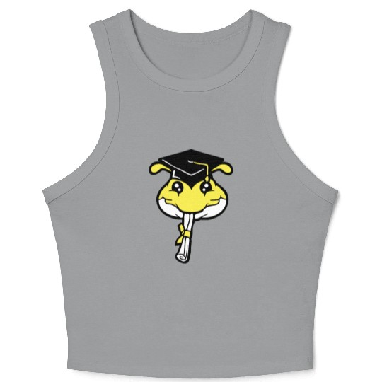 Caterpillar school graduation passed College proud Crop Tank Top