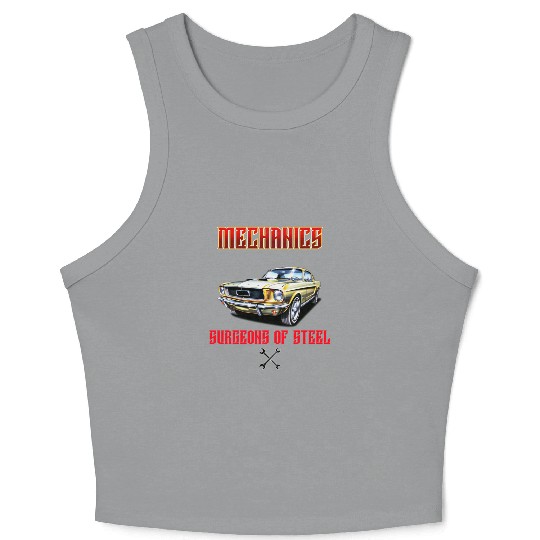 Muscle Car Classic Mechanics Design Crop Tank Top