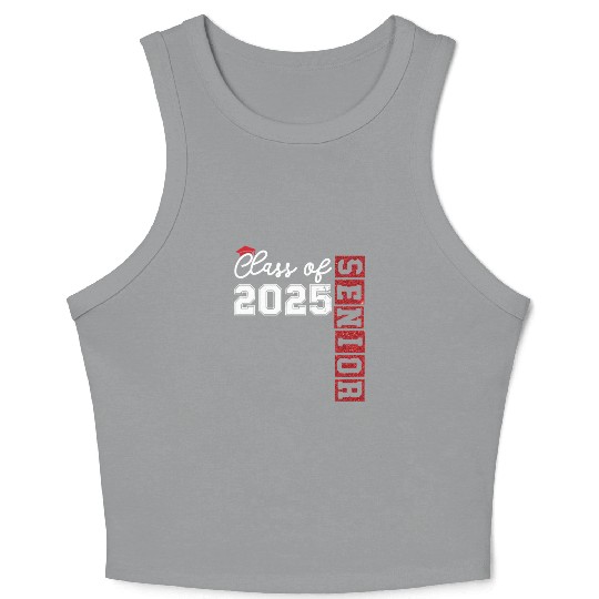 Class Of 2025 Senior Glitter Crop Tank Top