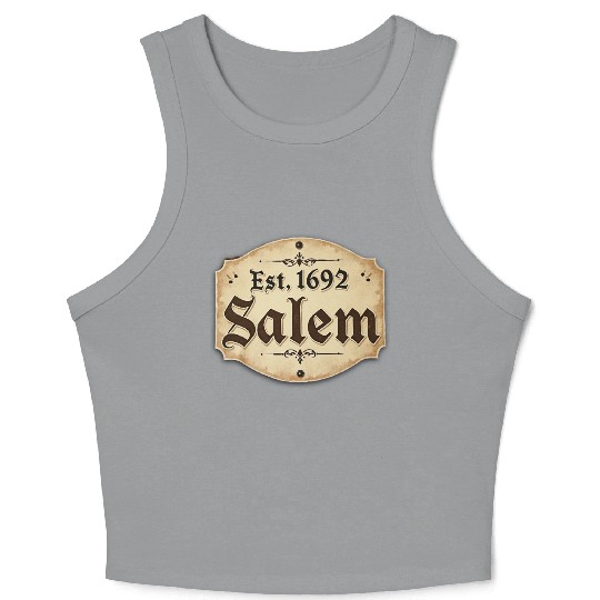 Vintage Salem Establishment Logo Design Crop Tank Top