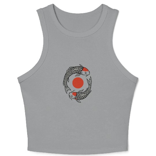 Koi Fish Yin Yang Symbol Crop Tank Top