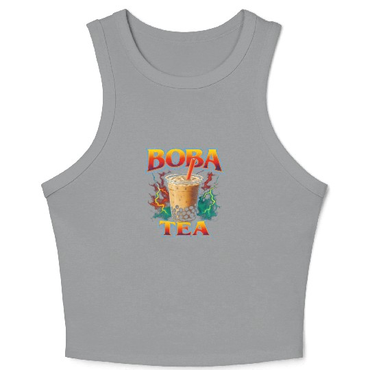 Boba Tea Favorite Food Funny Weird 90s Boba Tea Crop Tank Top