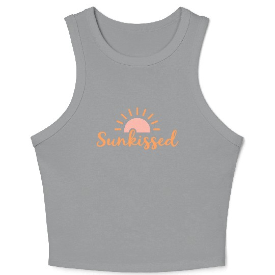 Sunset Bliss Vintage Typography Design Crop Tank Top