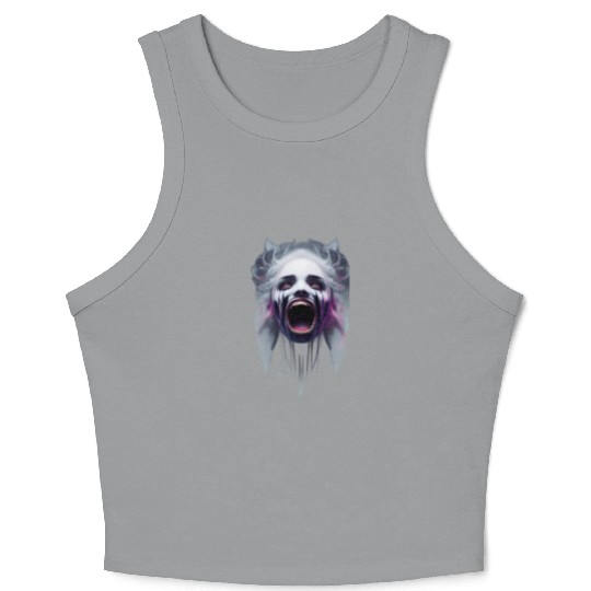 Haunted Puppet Horror Art Crop Tank Top