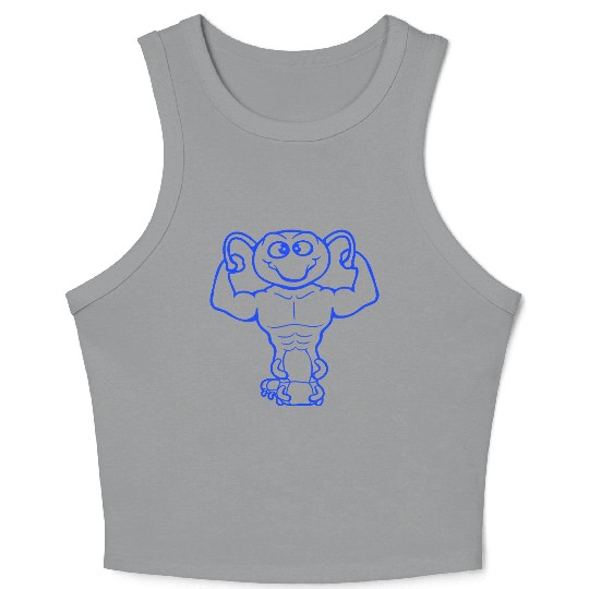 Caterpillar Bodybuilder Muscle Building Strong Fit Crop Tank Top