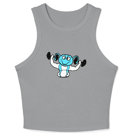 Caterpillar Bodybuilder Muscle Building Strong Fit Crop Tank Top