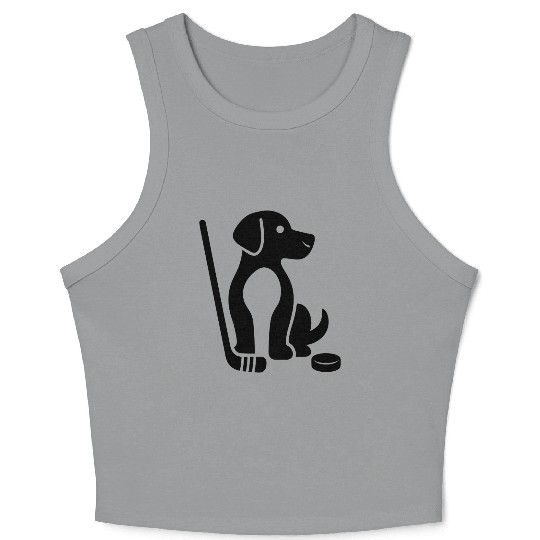 Dachshund Beagle hockey pet silhouette minimalist Crop Tank Top