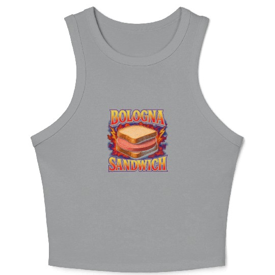 Bologna Sandwich Favorite Food Weird 90s Bologna Crop Tank Top