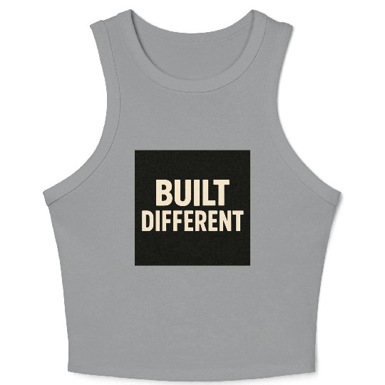 Empowering Built Different Motif Crop Tank Top