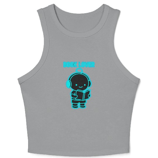 Neon Book Lover Character Crop Tank Top