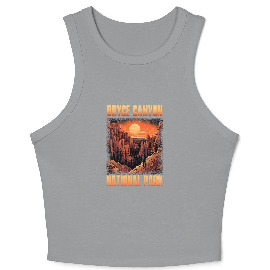 Bryce Canyon National Park Sunset Illustration Crop Tank Top