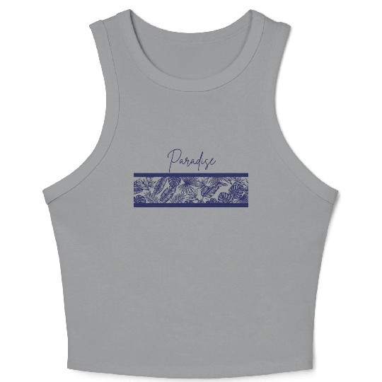 Exotic Jungle Paradise Pattern Crop Tank Top
