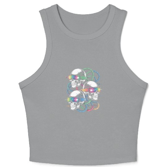 VR Skeleton Head Circuit Vision Streetwear Crop Tank Top