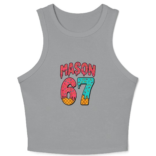 Mason 67 Ice Cream Cute Meme Six Seven Crop Tank Top