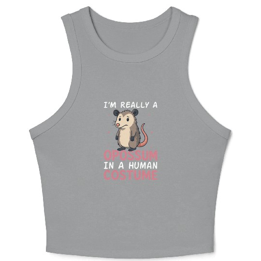 Humorous Opossum Costume Gift Crop Tank Top