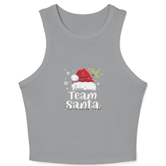 Team Santa Holiday Christmas Design Crop Tank Top