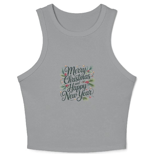 Title Elegant Merry Christmas and Happy New Year w Crop Tank Top
