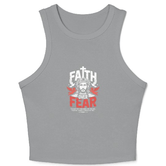 Faith Over Fear Christian Streetwear Crop Tank Top