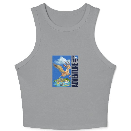 Flying Mythical Waterfowl with Adventure Theme Crop Tank Top