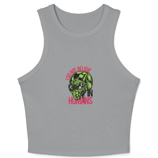 Alien Skull with Mind Control Crop Tank Top