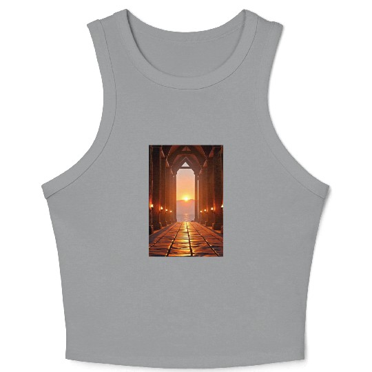 Hall of Embers Twilight over the Fjord Crop Tank Top