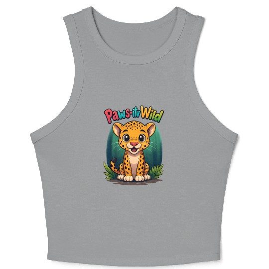 Paws TV Wild Cute Leopard Cartoon Crop Tank Top