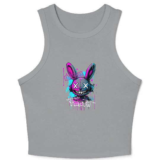 Graffiti Bunny Teeth Streetwear Crop Tank Top