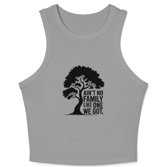 Family Tree Silhouette with Affirmation Crop Tank Top