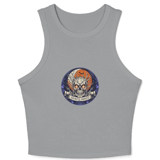 Haunted Harvest Halloween Design Crop Tank Top