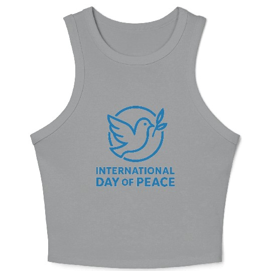 Peace Dove with Olive Branch Illustration Crop Tank Top