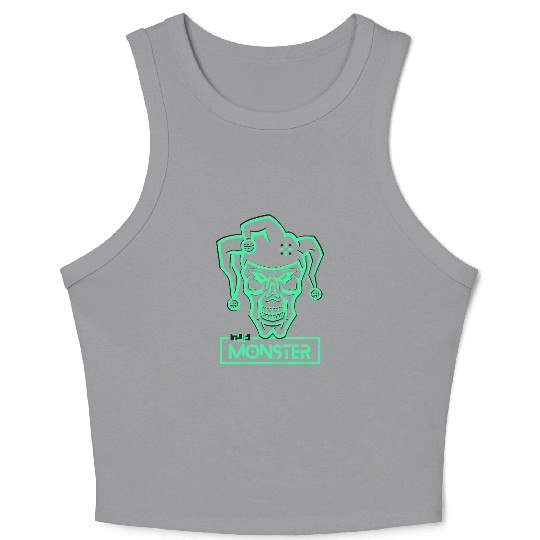 Neon Circus Horror Skull Design Crop Tank Top