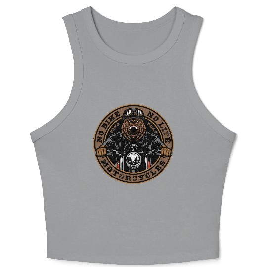 Roaring Bear Motorcycle Bike Life Crop Tank Top